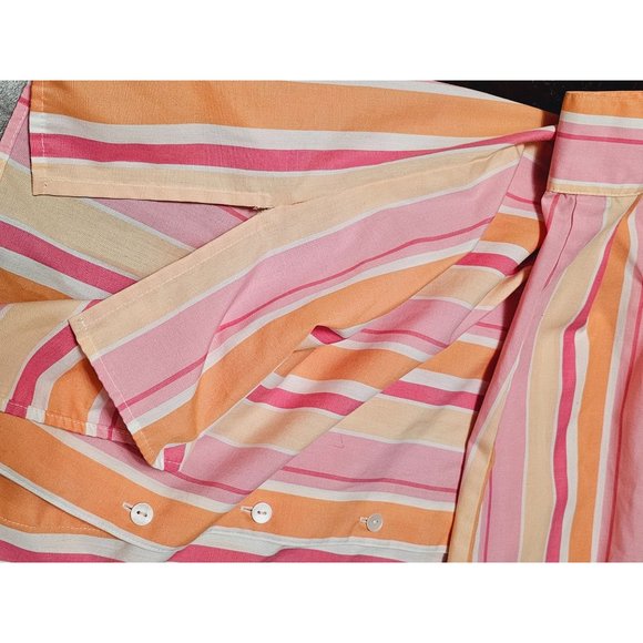 Foxcroft Wrinkle Free Button Down blouse size 14 vertical‎ stripes Pink - Picture 5 of 8